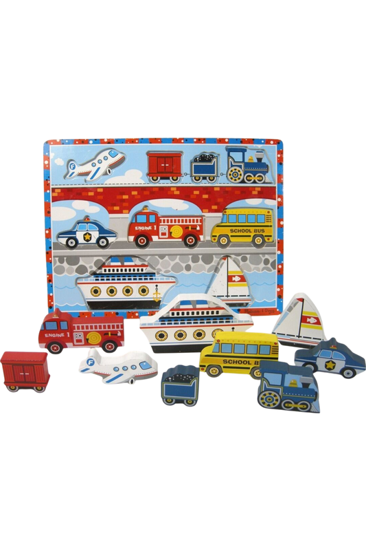 DIDACTICO ROMPECABEZAS TRANSPORTES CHUNKY ENCAJAR MELISSA AND DOUG X8