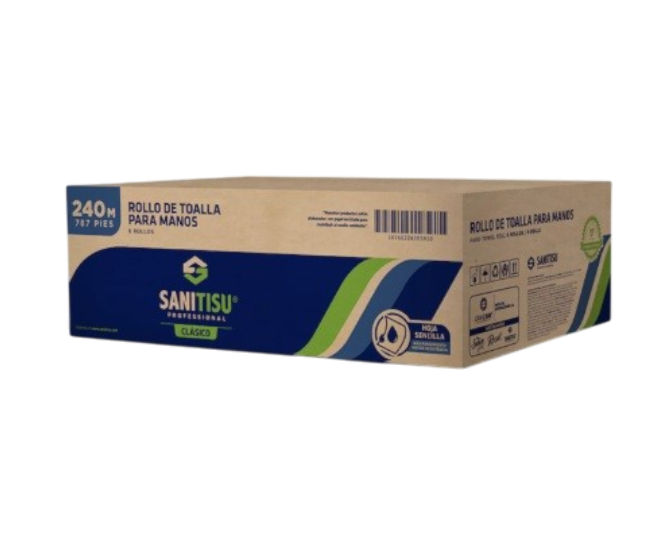 TOALLA ROLL 240 METROS BLANCA TISU CLASSIC 6S