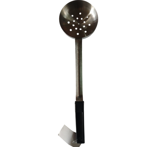 CUCHARA PORCIONERA PERFORADA ACERO INOX 6 ONZ NEGRA
