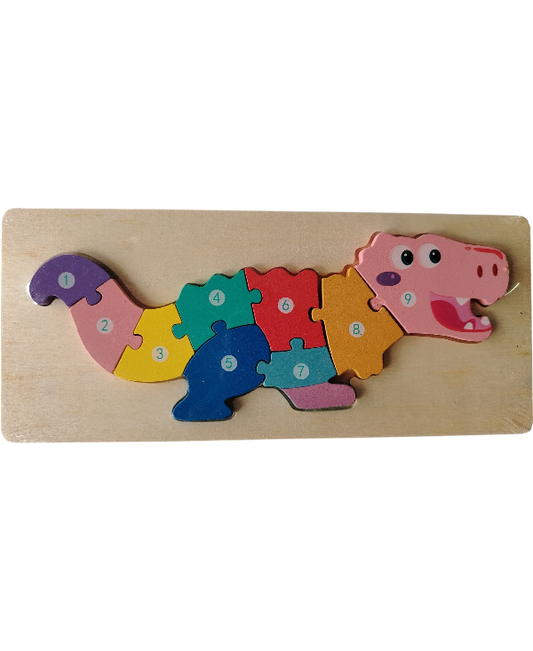 DIDACTICO ROMPECABEZAS MADERA DINO 9 A 12 PZS