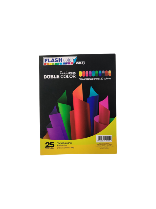 CARTULINA IRASA  BICOLOR T/CARTA (PAQ 25)