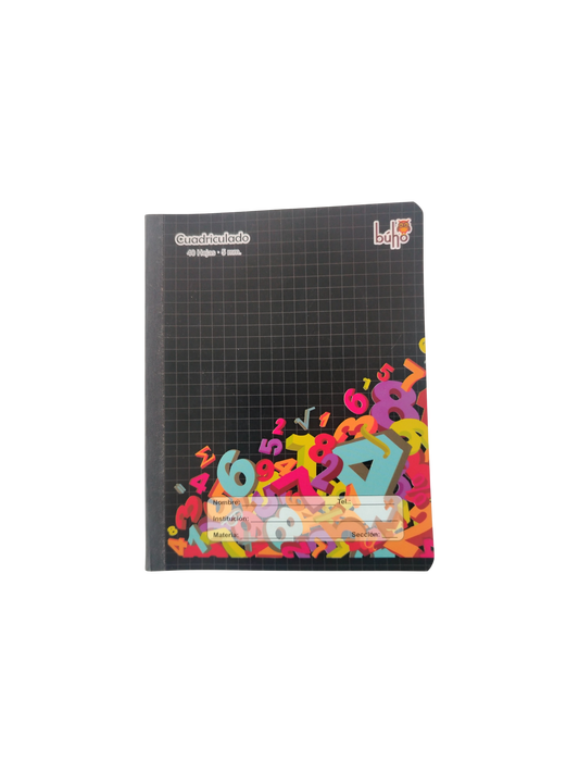 CUADERNO CUADRICULADO BUHO 5MM 40H CD5 16.5 x 21 CM