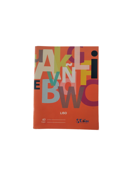 CUADERNO LISO S'COLOR 40 HOJAS (16 X 21 CM)