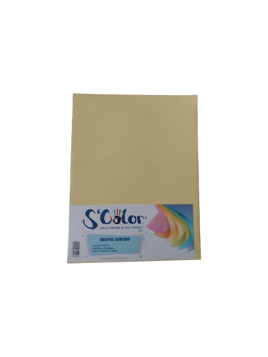 CARTULINA BRISTOL SCOLOR T/C AMARILLA 30s