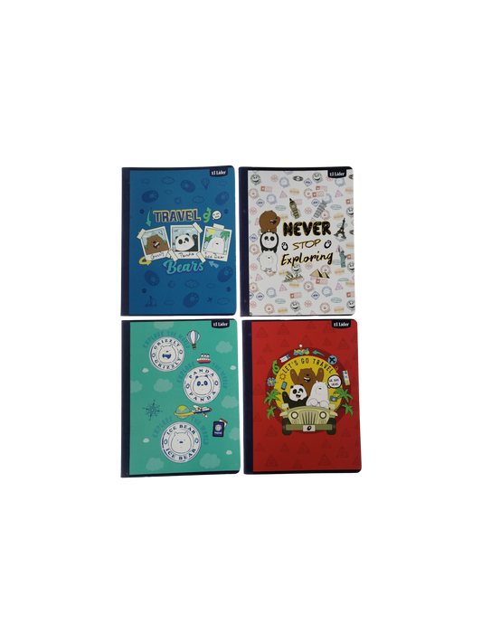 CUADERNO LIDER OSOS 100 HOJAS (19 X 24 CM)