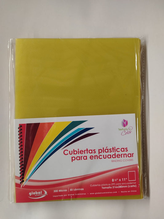 CUBIERTA P/ ENCUADERNAR T/CARTA AMARILLO 50s