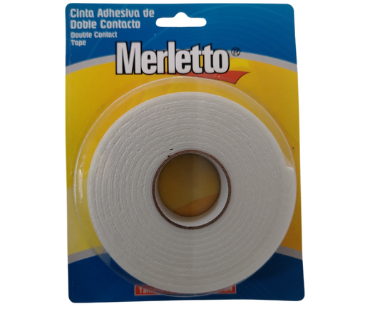 CINTA DOBLE CONTACTO MERLETO 1" x 2.53 mts