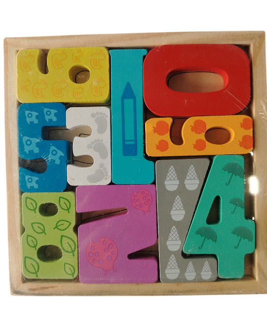 DIDACTICO ROMPECABEZAS ENCASTRE DE NUMEROS DE MADERA