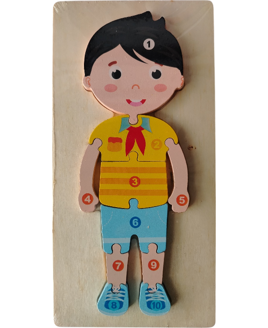 DIDACTICO ROMPECABEZAS DE NIÑO DE MADERA 10 PZ