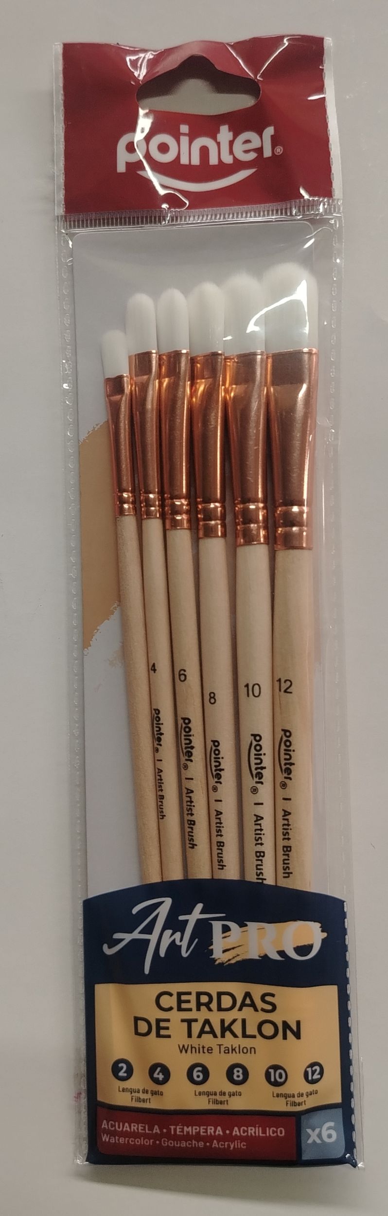 PINCEL POINTER LENGUA DE GATO 5 PIEZAS