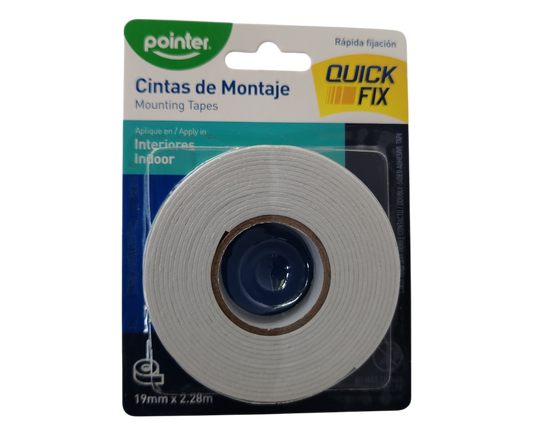 CINTA  POINTER DOBLE CONTACTO 19MM X 2,28 M
