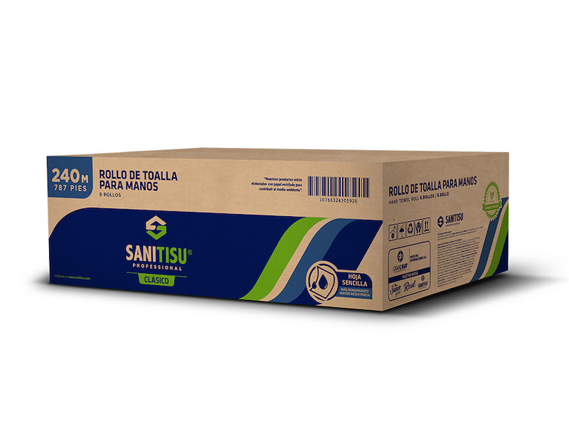 TOALLA ROLL 240 METROS BASICO TISU 6S