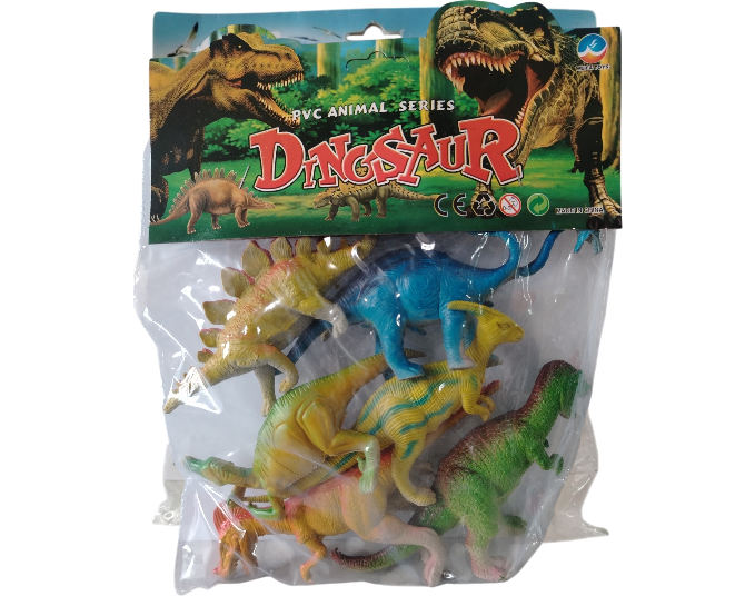 SET DE DINOSAURIOS EN BOLSA WORLD DINO X6 15CM  KA1081
