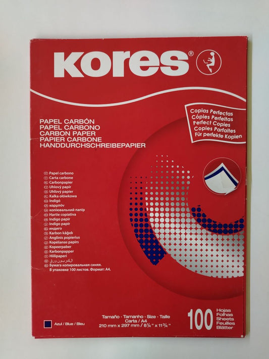 PAPEL CARBON AZUL KORES T/CARTA