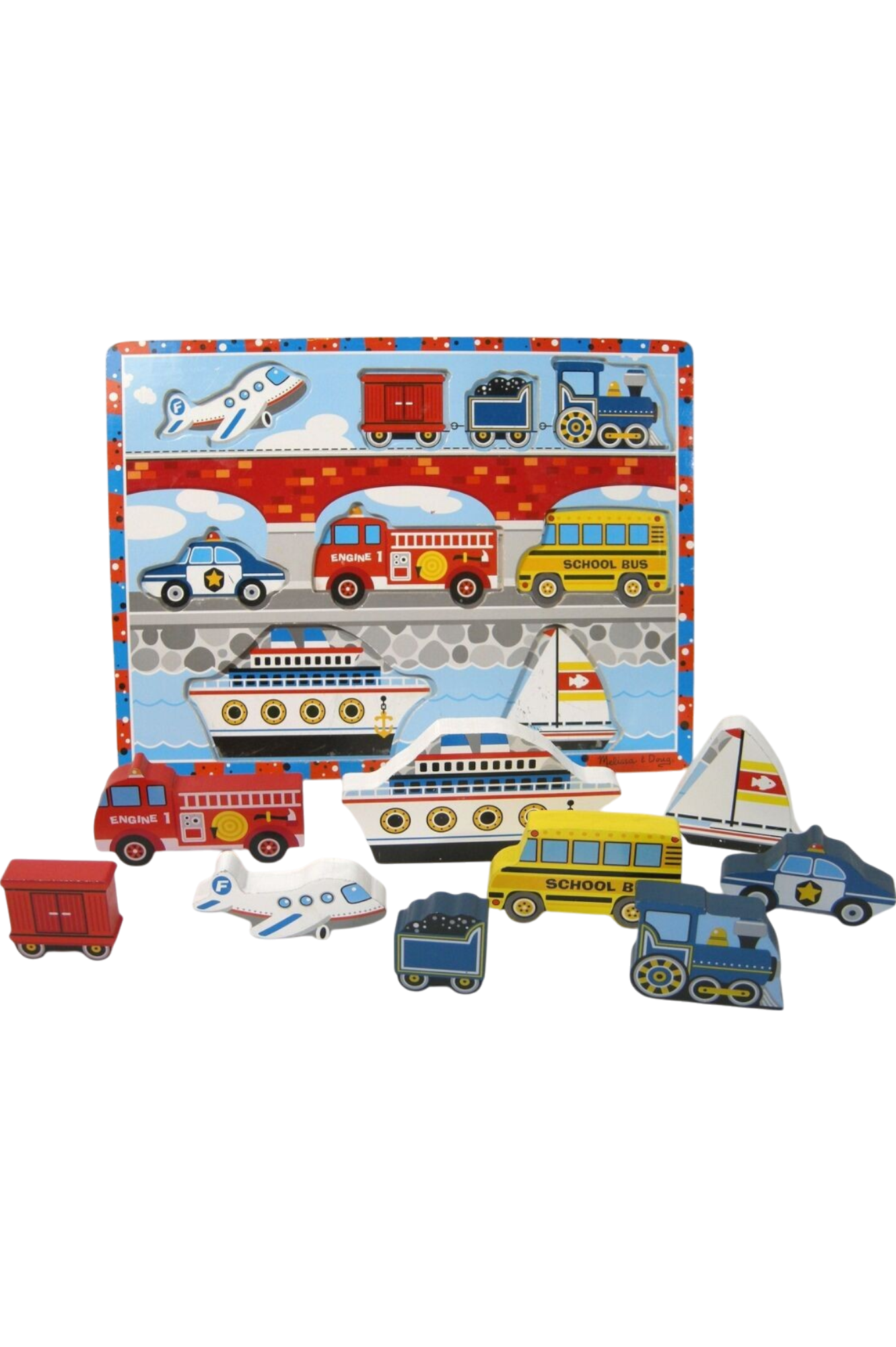 DIDACTICO ROMPECABEZAS TRANSPORTES CHUNKY ENCAJAR MELISSA AND DOUG X8