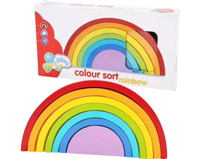 DIDACTICO ROMPECABEZAS ARCOIRIS DE MADERA APILABLE LN