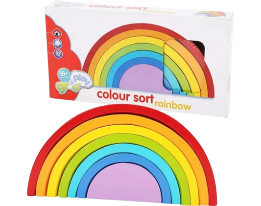 DIDACTICO ROMPECABEZAS ARCOIRIS DE MADERA APILABLE LN