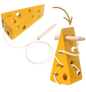 DIDACTICO ENHEBRADO QUESO Y RATON DE MADERA MONTESSORI