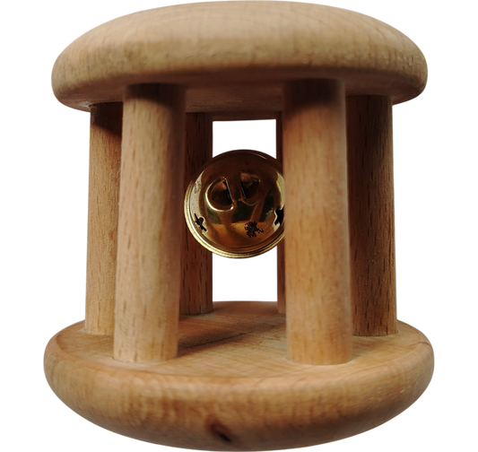 DIDACTICO SONAJERO DE CASCABELES DE MADERA MONTESSORI