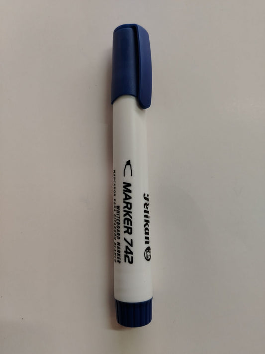 MARCADOR PIZARRA PELIKAN 742 AZUL RECARGABLE PTA BISELADA