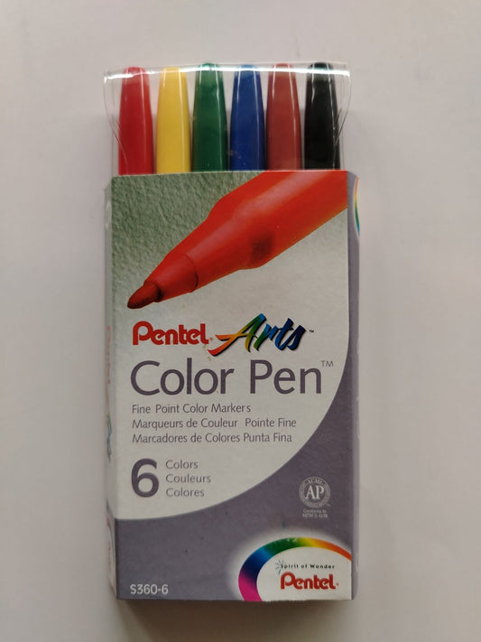 MARCADORES PENTEL PUNTA FINA 6 COLORES
