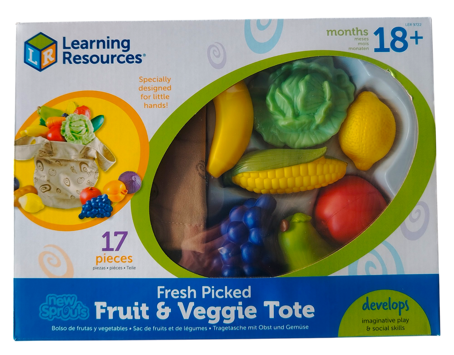 JUEGO BOLSA DE FRUTAS Y VERDURAS PLAST LEARNING RESOURCES 17-20UND
