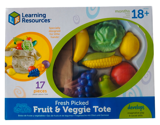 JUEGO BOLSA DE FRUTAS Y VERDURAS PLAST LEARNING RESOURCES 17-20UND