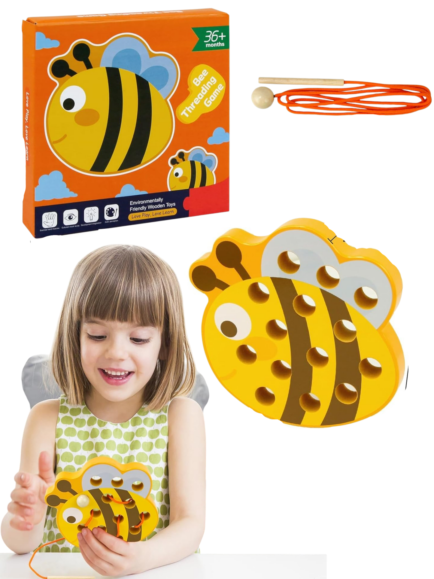JUEGO ANIMAL DE MADERA PARA ENHEBRADO ANCHO OHYE DD1292