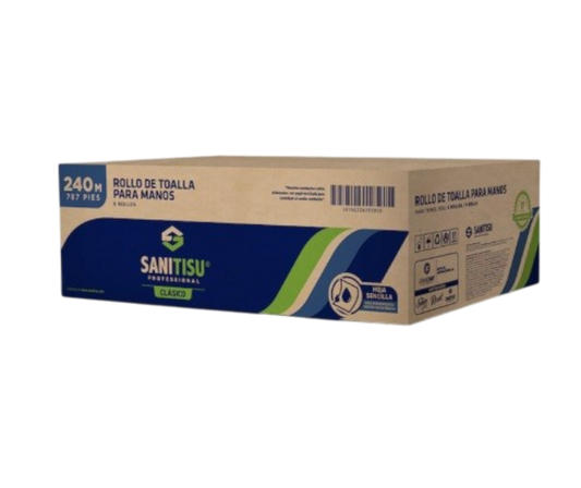 TOALLA ROLL 240 METROS BLANCA TISU CLASSIC 6S
