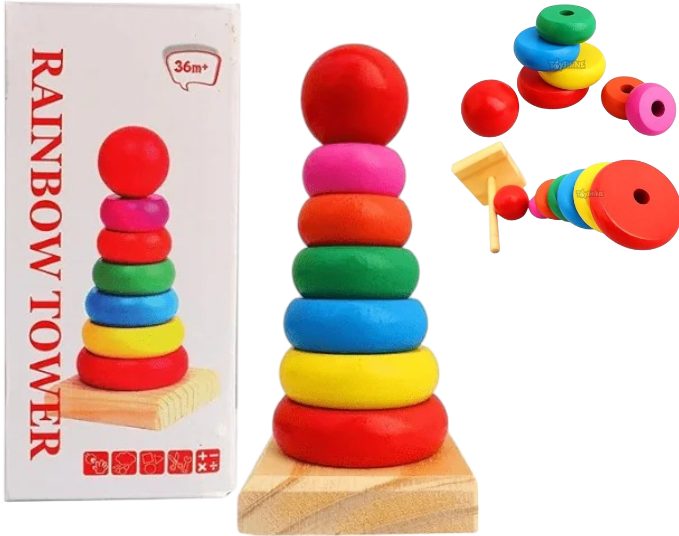 JUEGO BASE CON ARGOLLAS DE MADERA RAINBOW CON BOLA GP X7 14CM