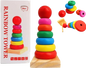 JUEGO BASE CON ARGOLLAS DE MADERA RAINBOW CON BOLA GP X7 14CM