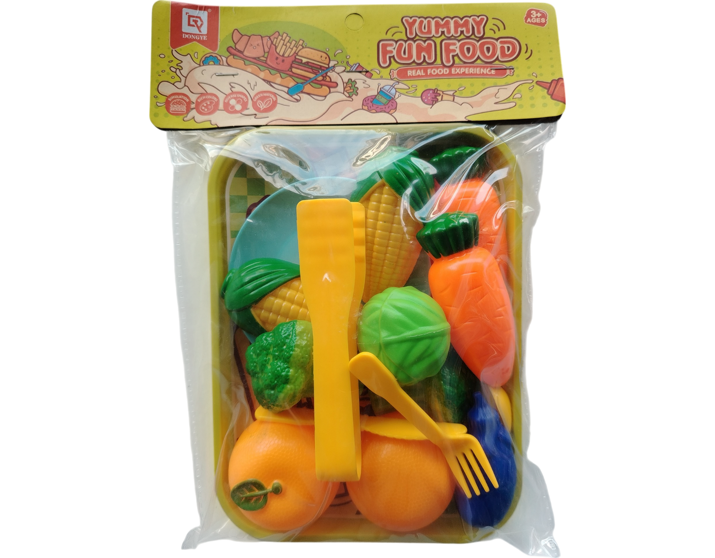 SET DE FRUTAS Y VEGETALES EN BOLSA YUMMY FUN FOOD 22X22CM
