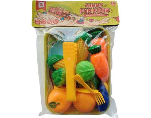 SET DE FRUTAS Y VEGETALES EN BOLSA YUMMY FUN FOOD 22X22CM