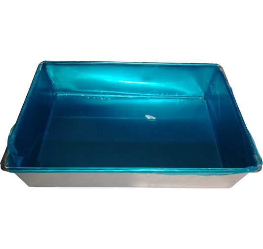 BANDEJA RECTANGULAR DE ALUMINIO 18X30X7CM