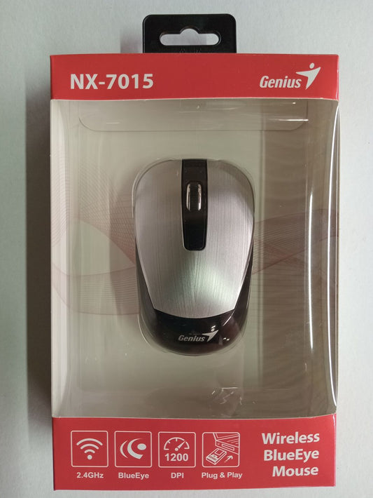 MOUSE GENIUS NX-7015 PLATA USB INALAMBRICO