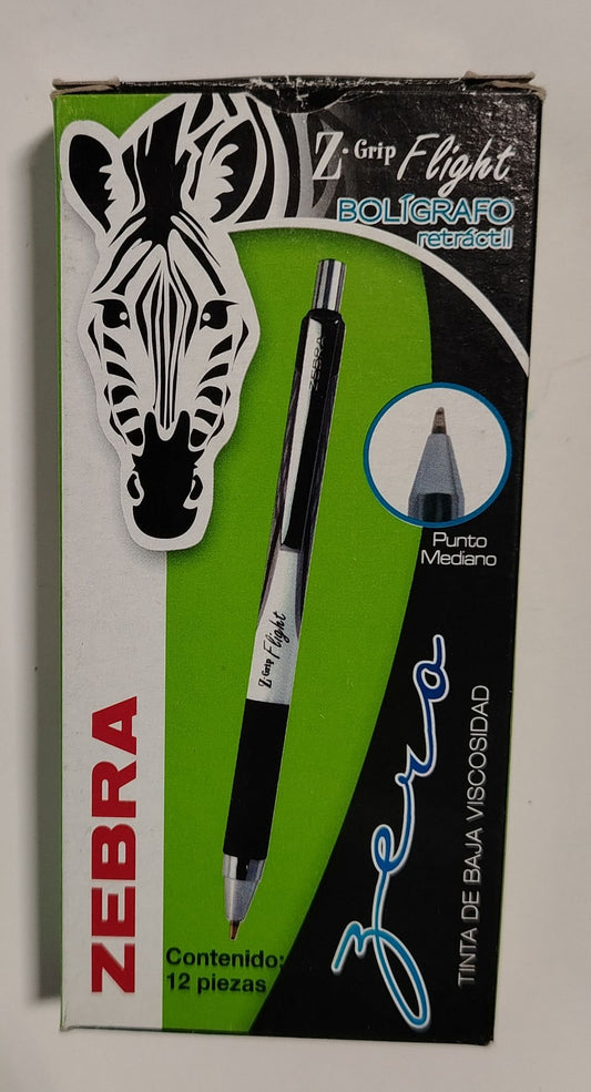 BOLIGRAFO ZEBRA Z-GRIP FLIGHT AZUL 7925-01 CJ 12