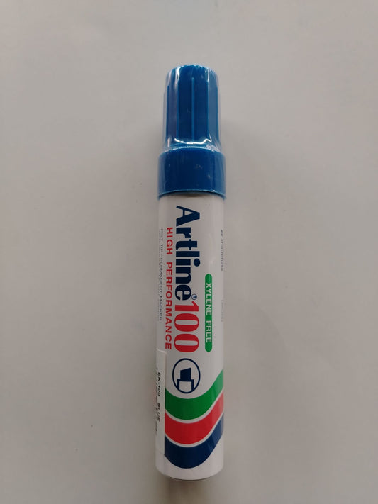 MARCADOR PERMANENTE ARTLINE 100 AZUL PTA GRUESA BISELADA