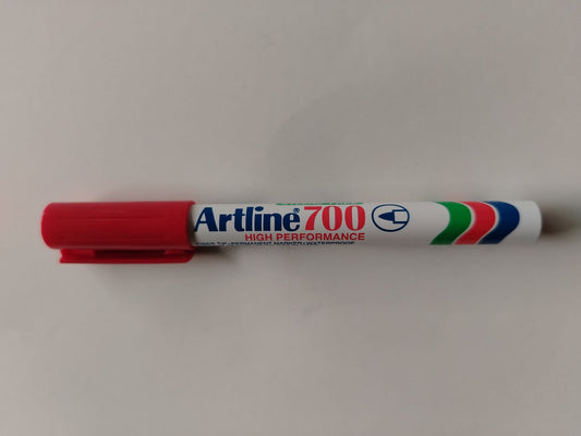 MARCADOR PERMANENTE ARTLINE 700 ROJO RECARGABLE PTA FINA