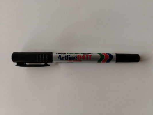 MARCADOR PERMANENTE ARTLINE 041T NEGRO DESECHABLE DOBLE PTA FINO