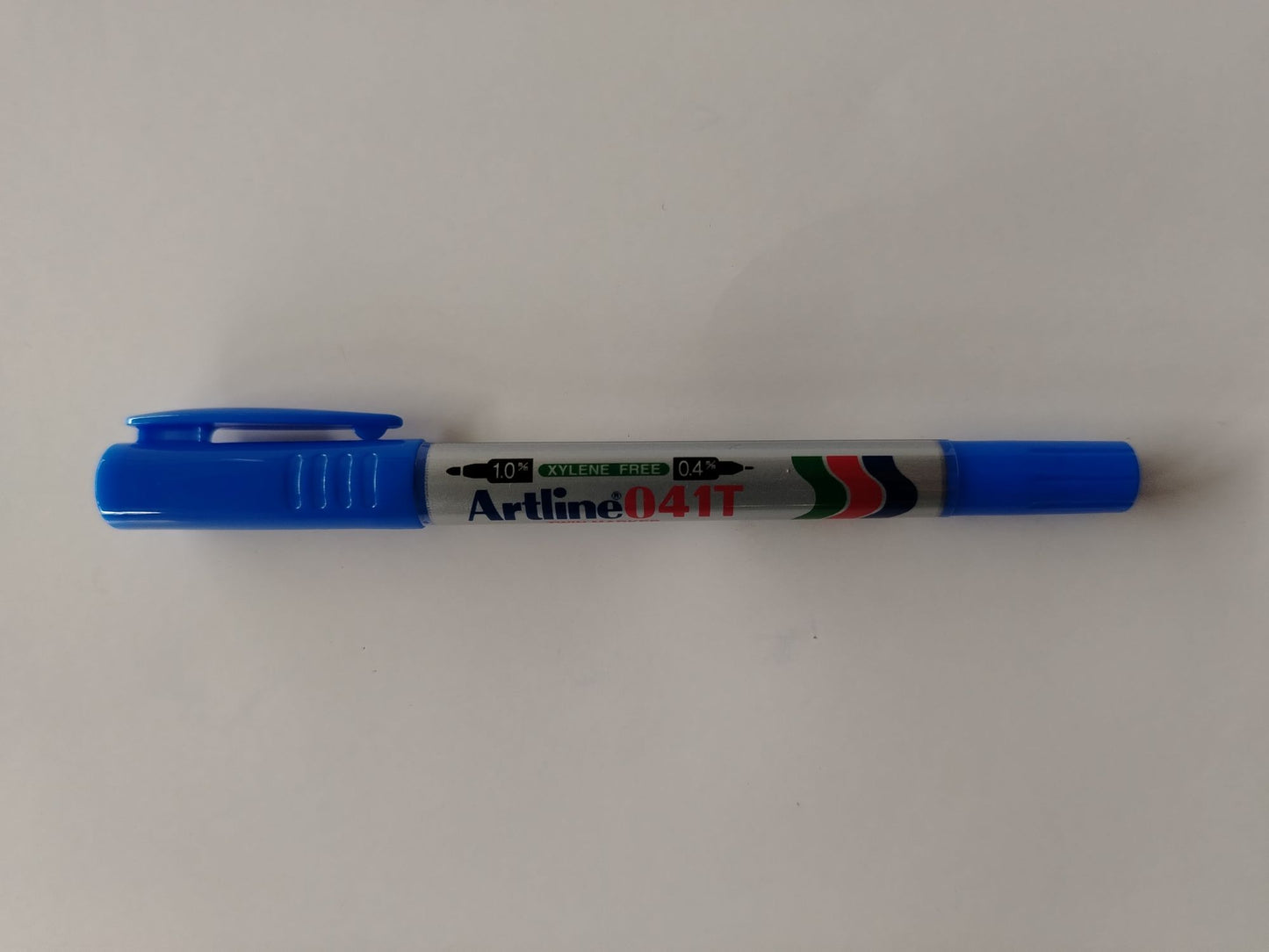 MARCADOR PERMANENTE ARTLINE 041T AZUL DESECHABLE DOBLE PTA FINO