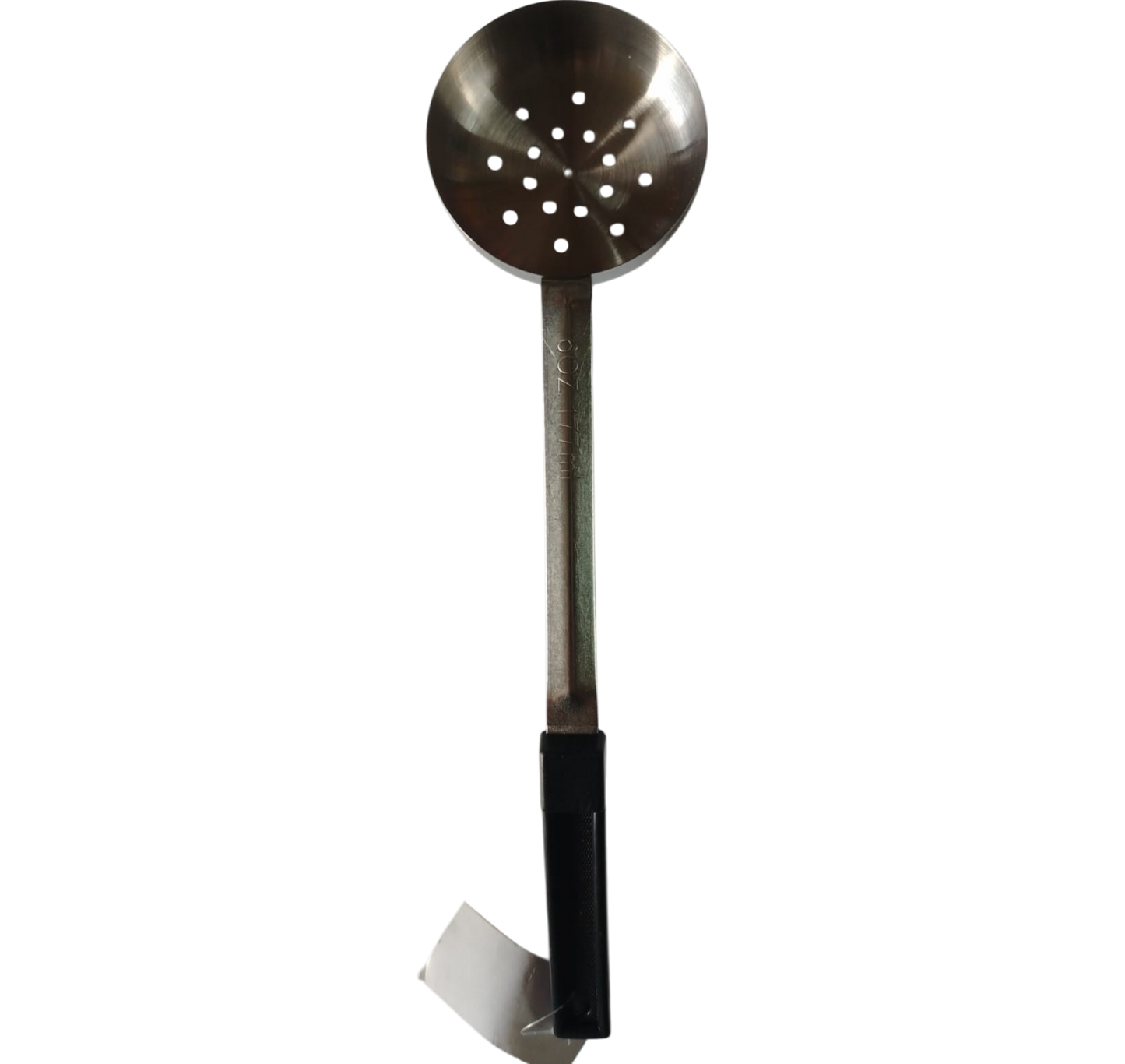 CUCHARA PORCIONERA PERFORADA ACERO INOX 6 ONZ NEGRA