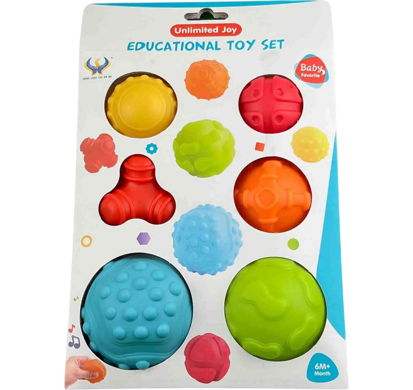 JUEGO SET BOLAS DE TEXTURAS SENSORIALES BABY FAVORITE CAJA 6und KB1031