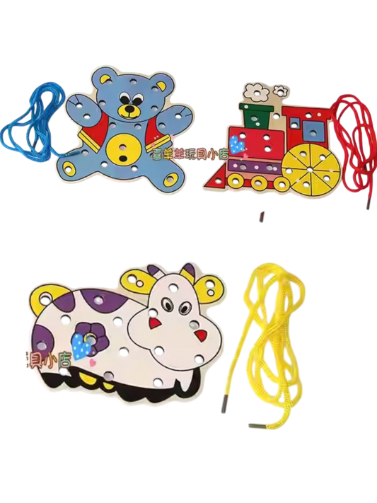 JUEGO ANIMAL DE MADERA PARA ENHEBRADO ANCHO OHYE DD1292