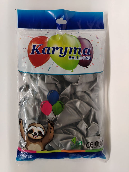 GLOBO #12 PLATEADO KARYMA BALLOONS (50 UDS)