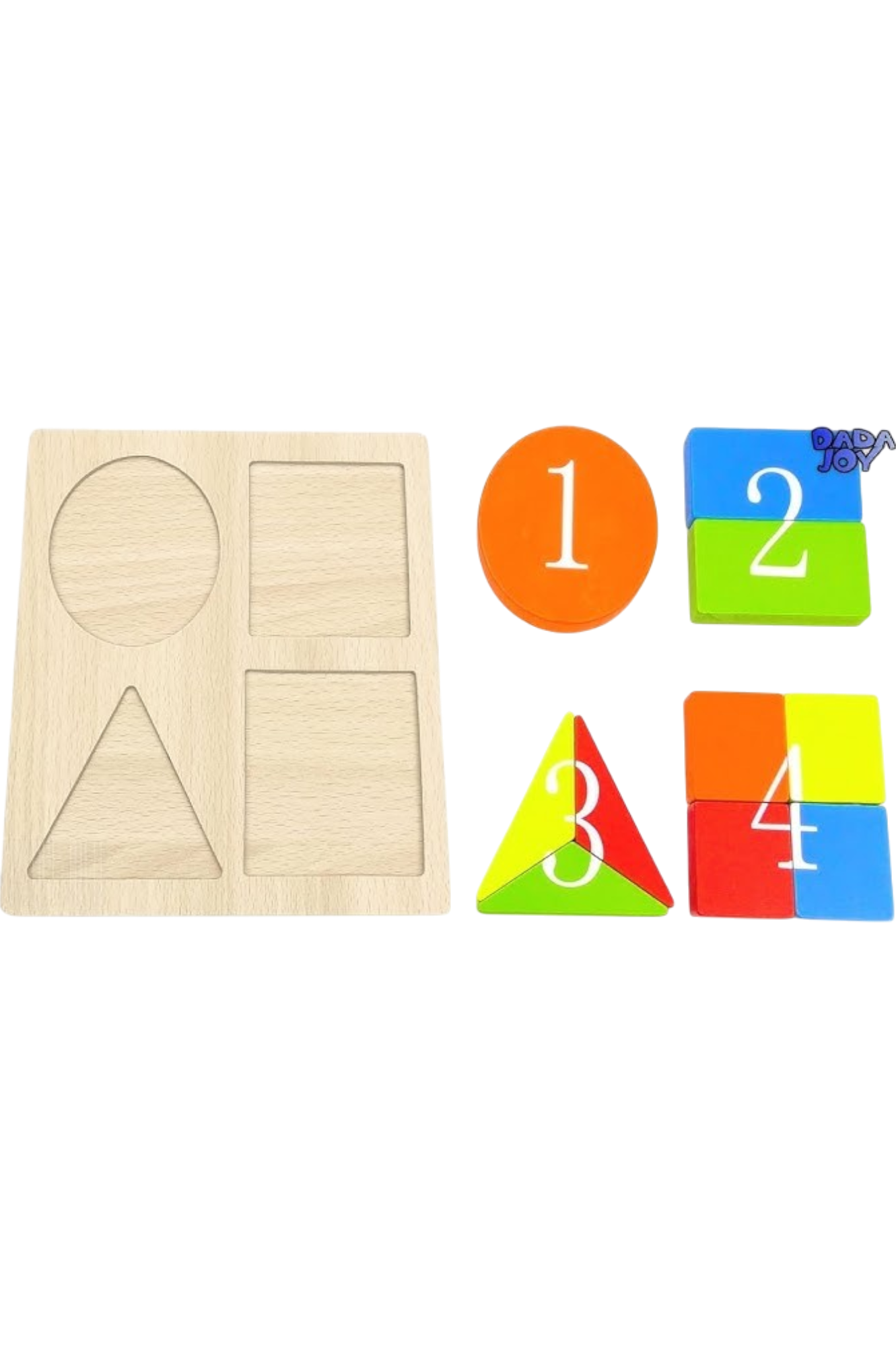 JUEGO ENCASTRE MADERA 4 FIGURAS GEO CON NUMEROS