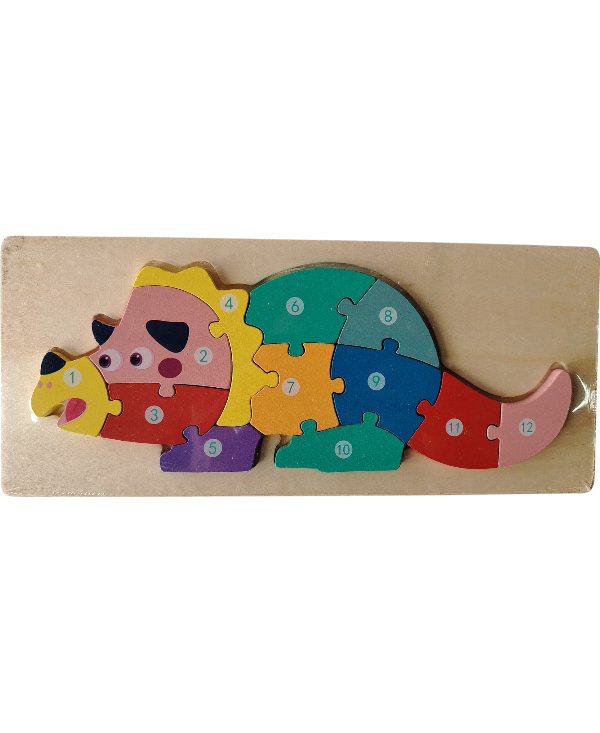 DIDACTICO ROMPECABEZAS MADERA DINO 9 A 12 PZS