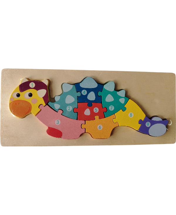 DIDACTICO ROMPECABEZAS MADERA DINO 9 A 12 PZS