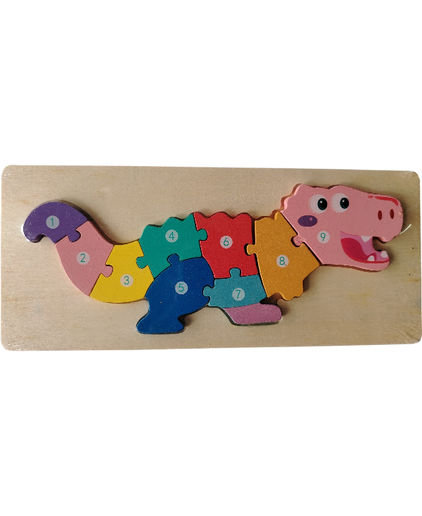 DIDACTICO ROMPECABEZAS MADERA DINO 9 A 12 PZS