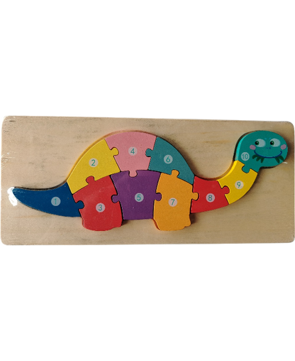 DIDACTICO ROMPECABEZAS MADERA DINO 9 A 12 PZS