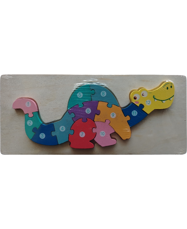 DIDACTICO ROMPECABEZAS MADERA DINO 9 A 12 PZS